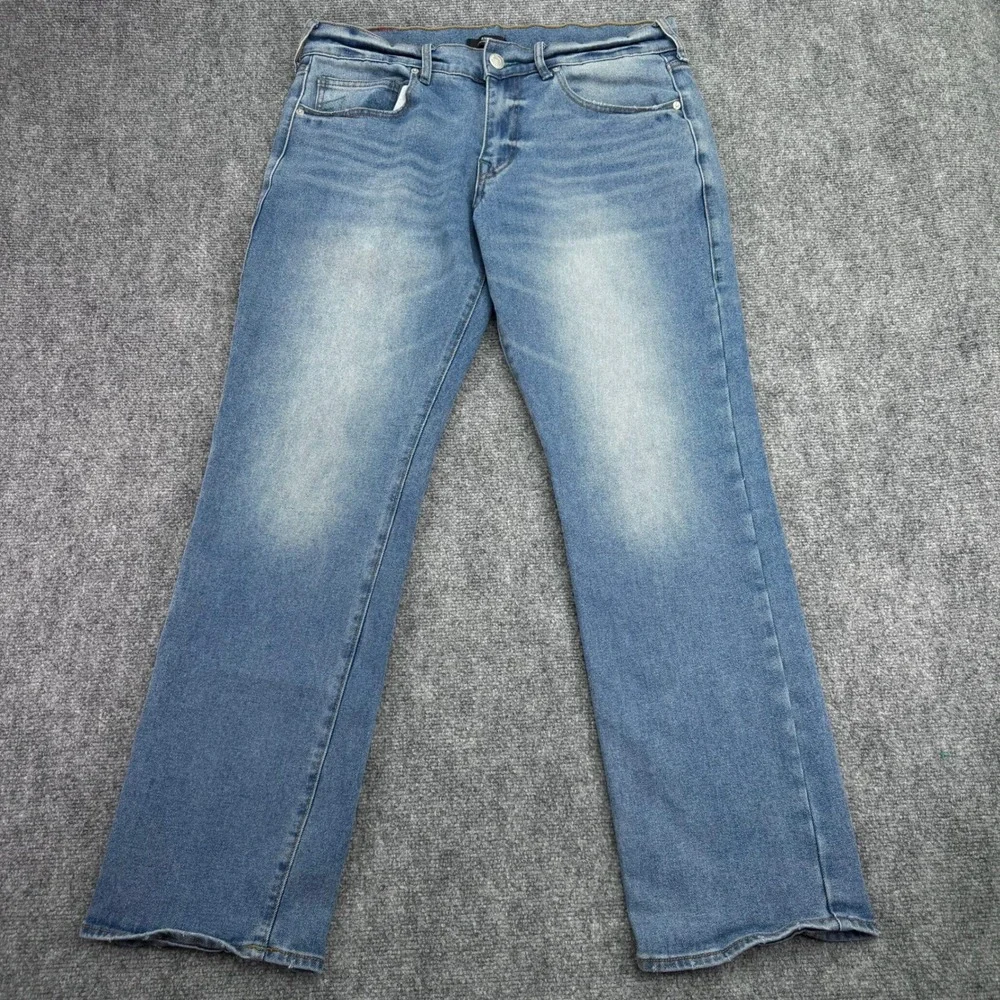 True Religion Jeans Mens 33 (Fits 35x31) Blue Ricky Relaxed Straight Medium Wash